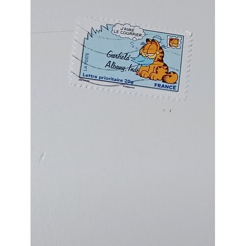 Timbre France Oblitéré Lettre 20g Autoadhesif Yvert N° 4275 Et 198 Garfield J'Aime Le Courrier De 2008 ++