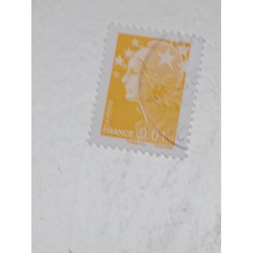 Timbre France 0,01 Yvert N° 4226 Marianne De Beaujard Jaune Oblitere De 2008