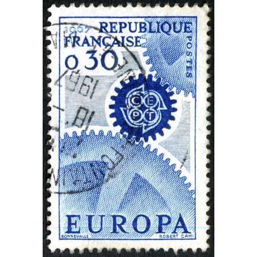 Timbre Oblitéré République Française , Europa Cept , Postes 1967 , 0.30