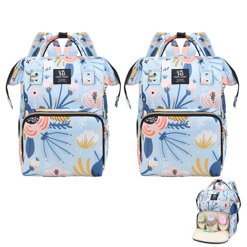 Lot De 2 Sacs À Dos De Maternité À Langer Grande Capacité Avec Poches Isothermes