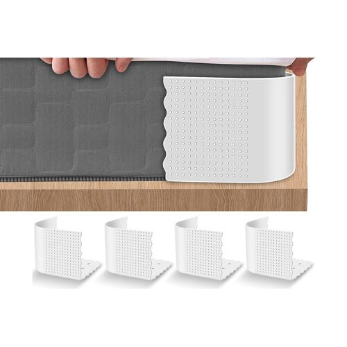 Lot De 4 Attaches Pour Draps-Housses - Sangles En Silicone Pour Maintenir Les Draps Bien Tendus Et En Place.