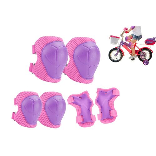 Ensemble De Protections 6 En 1 Pour Enfants : Genouillères, Coudières Et Protège-Poignets ¿ Rose
