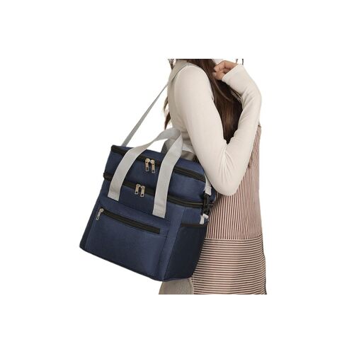 Sac Isotherme Double Couche Pour Déjeuner - Gris