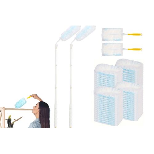 60 recharges de plumeaux jetables avec manches pour le nettoyage multi-surfaces