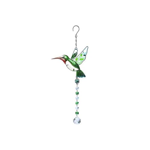 Pendentif attrape-soleil en cristal colibri pour fenêtre - Décoration suspendue verte