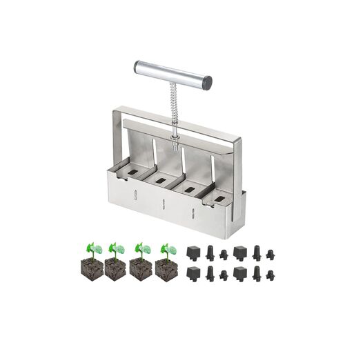 Machine à fabriquer des blocs de terreau métalliques portables avec 12 picots pour le semis et le repiquage