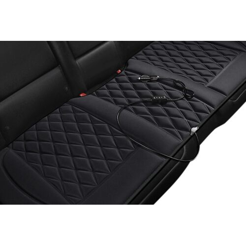 Coussin de siège chauffant 12 V pour voitures, camions et SUV - banquette arrière, chauffage rapide, température réglable, câble de 135 cm