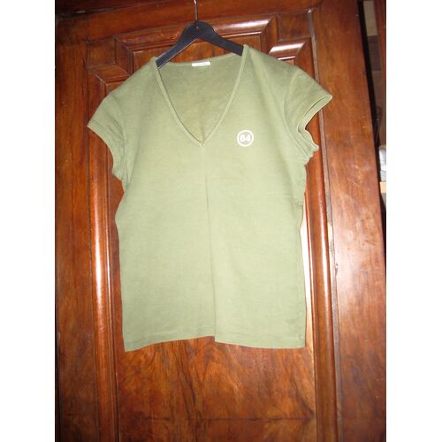 T-Shirt Marque 64 Coton Taille S Kaki Col V Superbe
