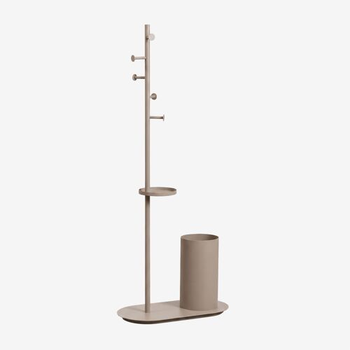 Porte-manteau sur pied avec porte-parapluie en fer Isalune Moka Brown