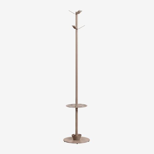 Porte-manteau sur pied avec porte-parapluie en fer Ercilia Moka Brown