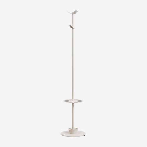 Porte-manteau sur pied avec porte-parapluie en fer Ercilia Tapioca Beige