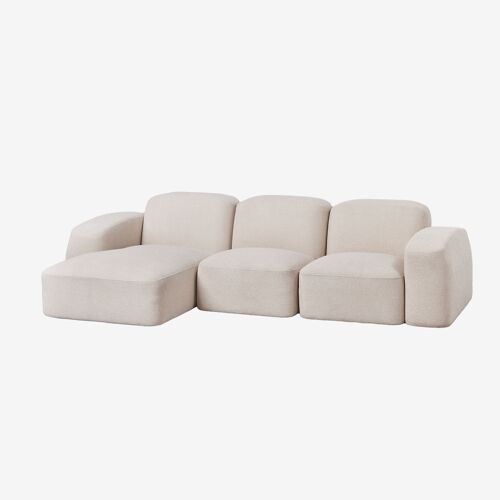 Canapé méridienne gauche modulaire 3 pièces Bastian