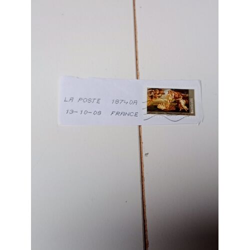 Timbre France Lettre 20g De 2008, Timbre Autoadhesif 155, Art Tableau Botticelli Oblitéré