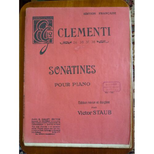 Sonatines Pour Piano Clementi Partition Éditions Gallet