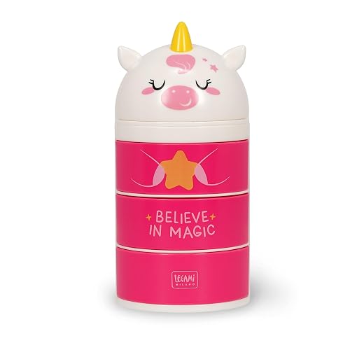 Legami - Organiseur De Bureau, Organiseur De Bureau Avec 3 Tiroirs À Ouverture Latérale, Compartiment Supérieur Avec Fermeture Coulissante, Thème Unicorn