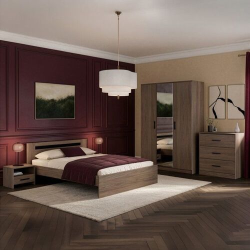 Ensemble chambre adulte PARISOT AZUKA noir 140 x 190 cm