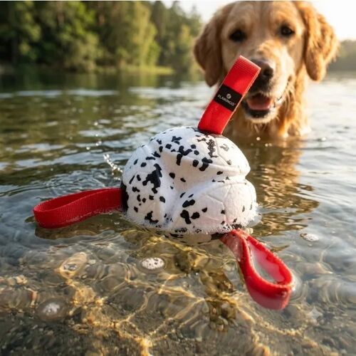 Jeu Balle Avec Rubans Flottante Et Ultra Rebondissante 15 Cm Pour Chien Rouge