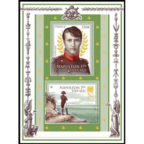 France 2021, Très Beau Bloc Feuillet Neuf** Luxe Yvert 5485, Bicentenaire De La Mort De Napoléon, Timbres 5485 Napoléon Jeune Officier Et 5486 À L'ile D'elbe, Face À L'océan.