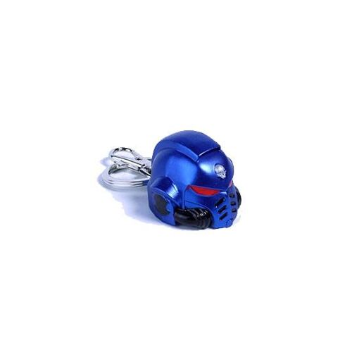 Warhammer 40K porte-clés métal Space Marine Primaris Helmet Ultramarine