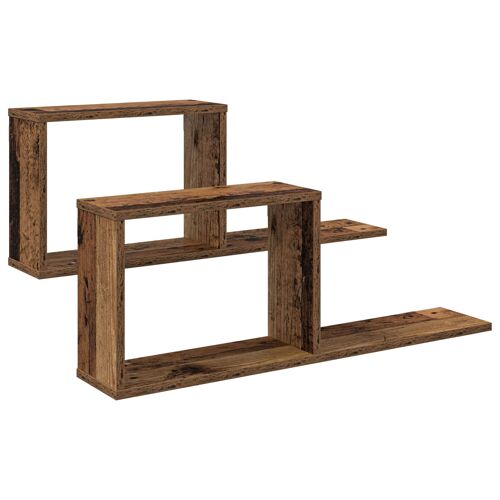 vidaXL Étagères flottantes 2 pcs Bois ancien 80 x 15 x 30 cm