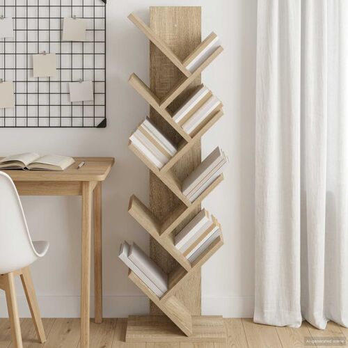 vidaXL Étagère d'Arbre 6 Niveaux 30 x 18 x 100 cm Bois d'ingénierie