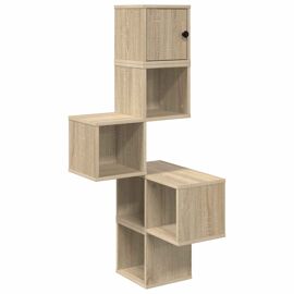 vidaXL Étagère d'angle murale Chêne Sonoma 48 x 48 x 120 cm