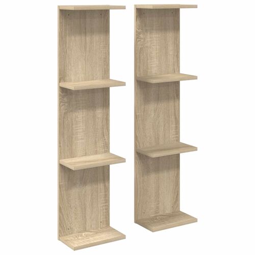 vidaXL Étagère Murale 2 pcs Chêne Sonoma 25 x 15 x 100 cm