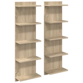 vidaXL Étagère Murale 2 pcs Chêne Sonoma 30 x 15 x 100 cm