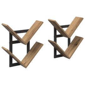 vidaXL Étagère Murale Flottante 2 pcs Chêne artisanal 43 x 15 x 47 cm