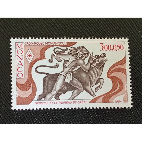 Timbre Monaco Y T 1435 Héraclès Capture Le Taureau Crétois 1984 (040610 )