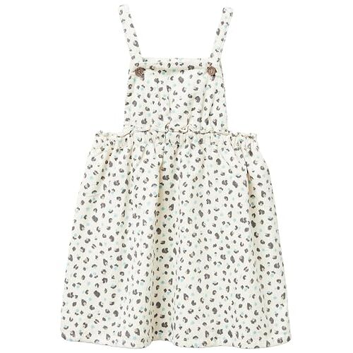 Benetton, Jupe Salopette En Velours À Motifs, Taille: 2-3, Crème, Enfants