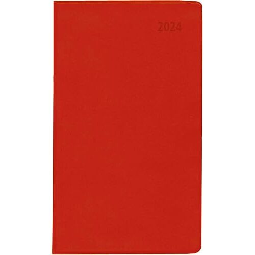 Taschenplaner Rot 2024 - Bürokalender 9,5x16 Cm - 64 Seiten - 1 Woche Auf 1 Seite - Separates Adressheft - Faltbar - Notizheft - 540-1013