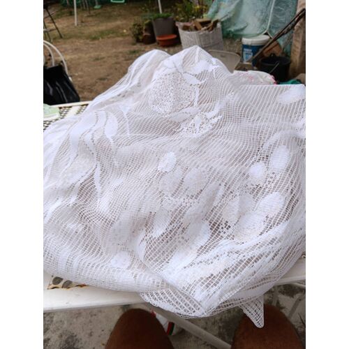 Paire De Rideaux Blanc Motif Floral 260x 180cm