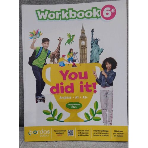 Livre Workbook 6e: You Did It! Programme 2025