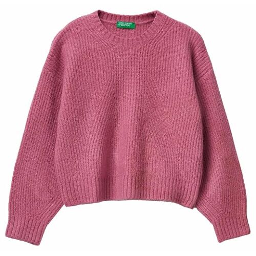 Benetton, Pull En Coton Mélangé Extensible, Taille: S, Rose, Enfants