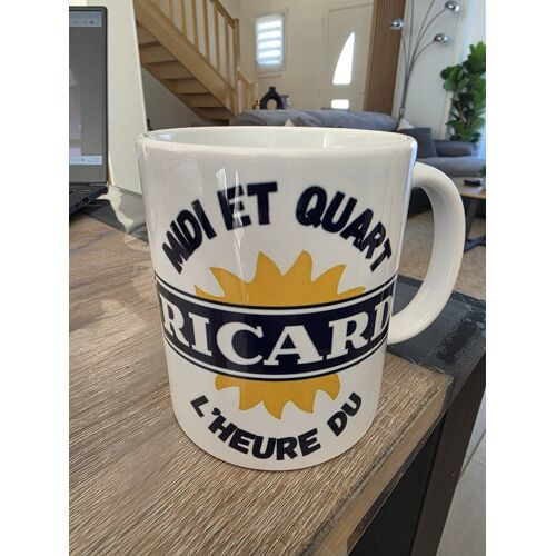 Mug Ricard Humour ¿ « Midi Et Quart L'Heure Duricard » ¿ Cadeau Apéro Original