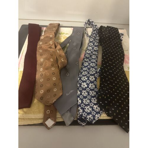 Lot 5 Cravattes Homme Vintage