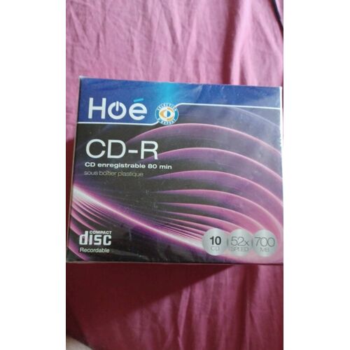 Lot de 10 cd-r neuf Hoe 52 speed 700 mb