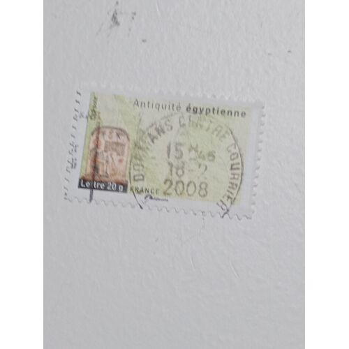 Timbre France Lettre 20g Oblitere Autoadhesif Yvert N° 4008 Art Antiquite Egyptienne De 2007