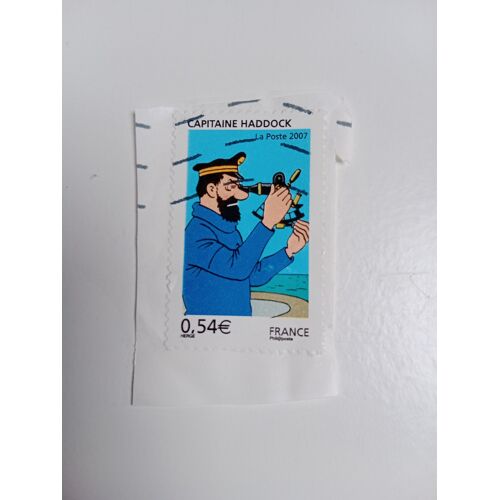 Timbre France 0,54 Oblitere Yvert N° 4053 Personnages Célèbres. Les Voyages De Tintin. Le Capitaine Haddock De 2007