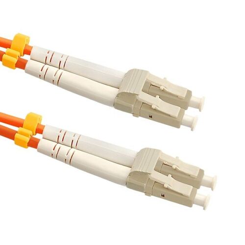 Qoltec - Cordon de raccordement - LC/UPC multimode (M) pour LC/UPC multimode (M) - 5 m - fibre optique - duplex - 50 / 125 microns - OM2 - sans halogène - orange
