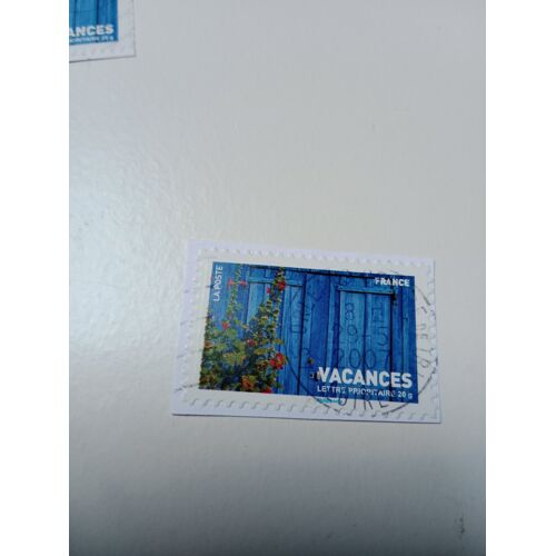 Timbre France Lettre 20g Oblitéré Yvert N° 4037 Timbres Pour Vacances Autoadhesif Détail D'Une Porte Peinte En Bleue De 2007 A