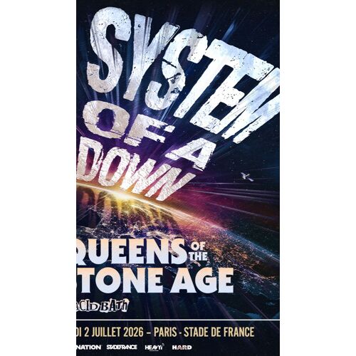 2 Places Platinium Pour Le Concert De System Of A Down 02/07/2026 Stade De France