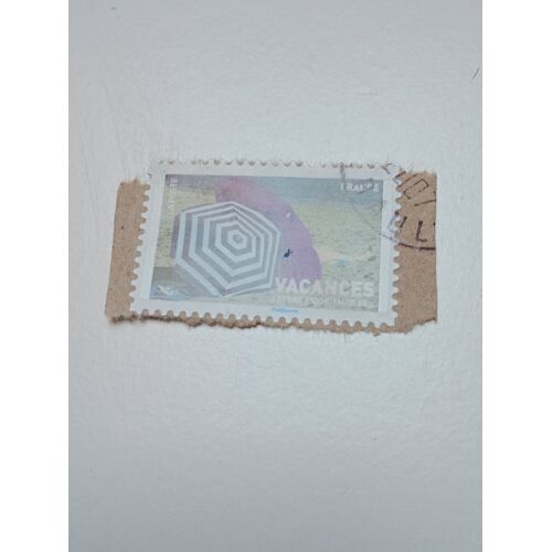 Timbre France Lettre 20g Oblitéré Yvert N° 4045 Et 160 Parasols Et Plage Vacances Bleus De 2007