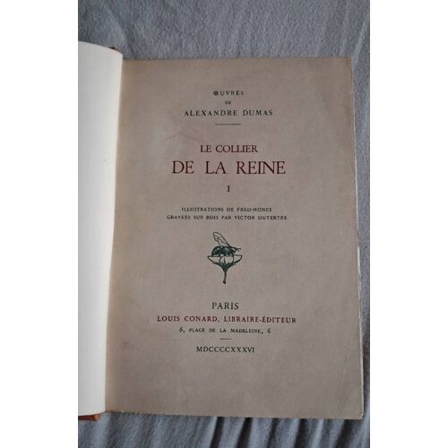 Alexandre Dumas - Le Collier De La Reine - Tome 1 - Édition 1936