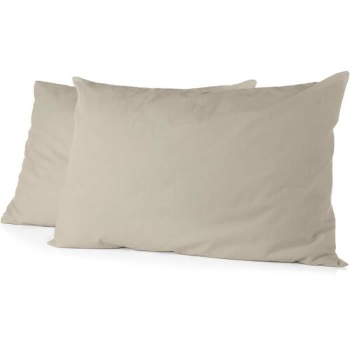 Taies D¿Oreiller Home Linge Passion Lot De 2 Microfibre 50 X 70 Cm Beige Ivoire Hp72085