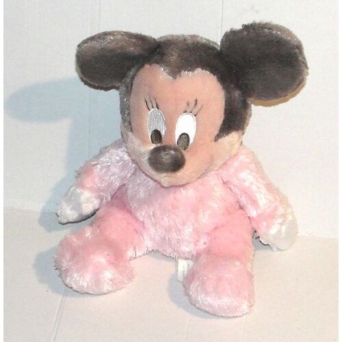 doudou souris minnie rose pale grelot euro disney