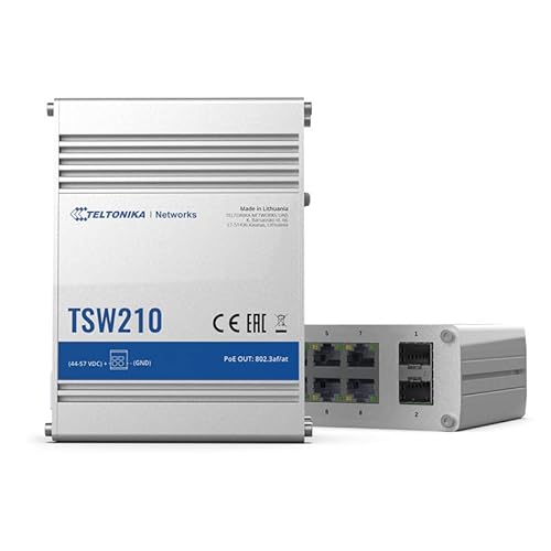 Teltonika TSW210 - Commutateur - non géré - 8 x 10/100/1000 + 2 x SFP - Montage sur rail DIN