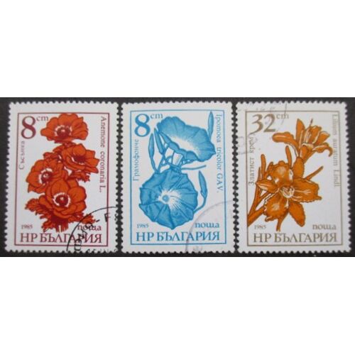 Bulgarie Série N°3023 Au 3025 Fleurs Oblitérés