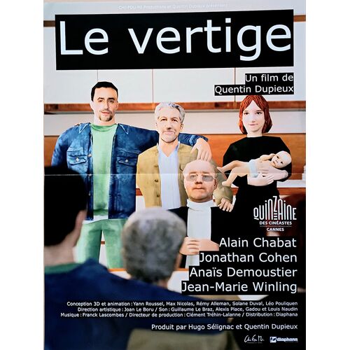 Le Vertige - Véritable Affiche De Cinéma Pliée - Format 40x60 Cm - De Quentin Dupieux Avec Alain Chabat, Jonathan Cohen, Anaïs Demoustier, Jean-Marie Winling - 2026